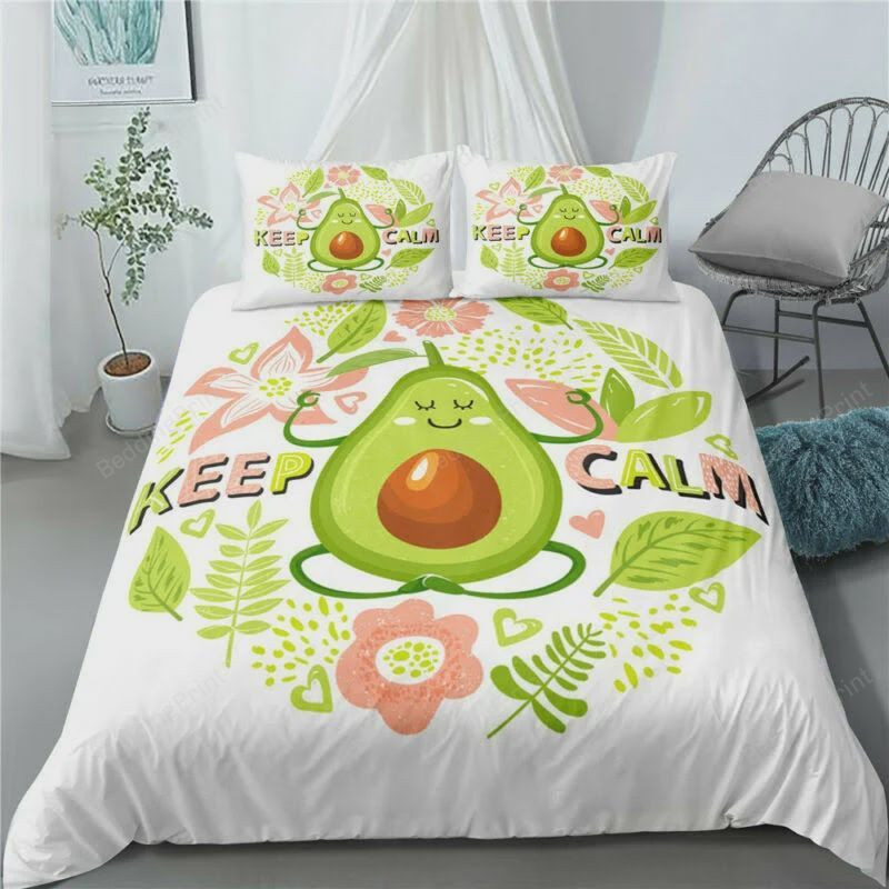 Yoga Avocado Keep Calm Bed Sheets Duvet Cover Bedding Sets