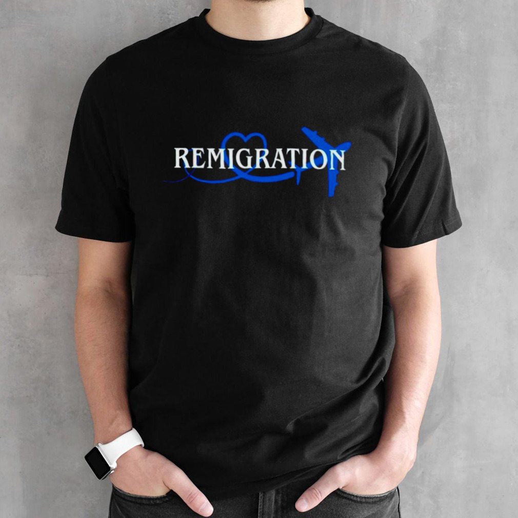 Martin Sellner wearing Remigration shirt