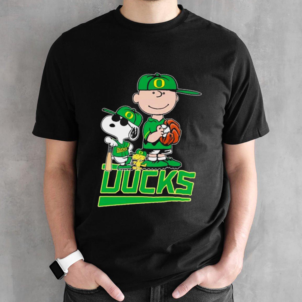 The Peanuts Movie Characters Oregon Ducks Baseball Shirt