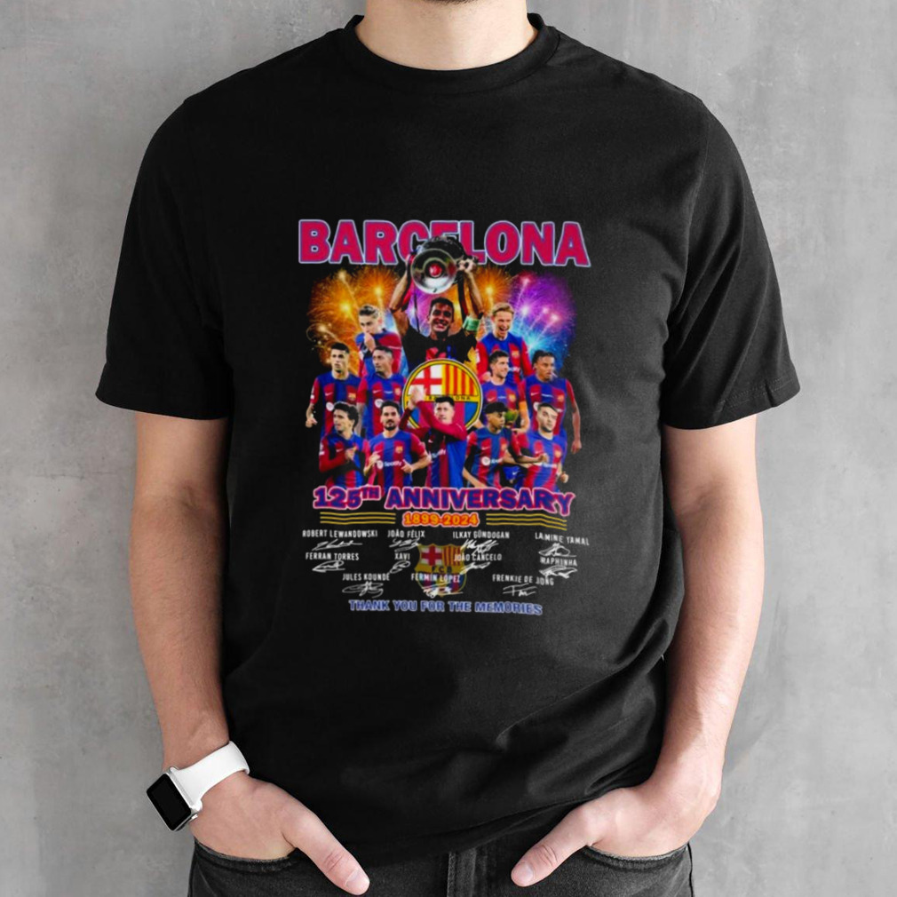 Barcelona 125th Anniversary 1899-2024 Thank You For The Memories Signatures Shirt