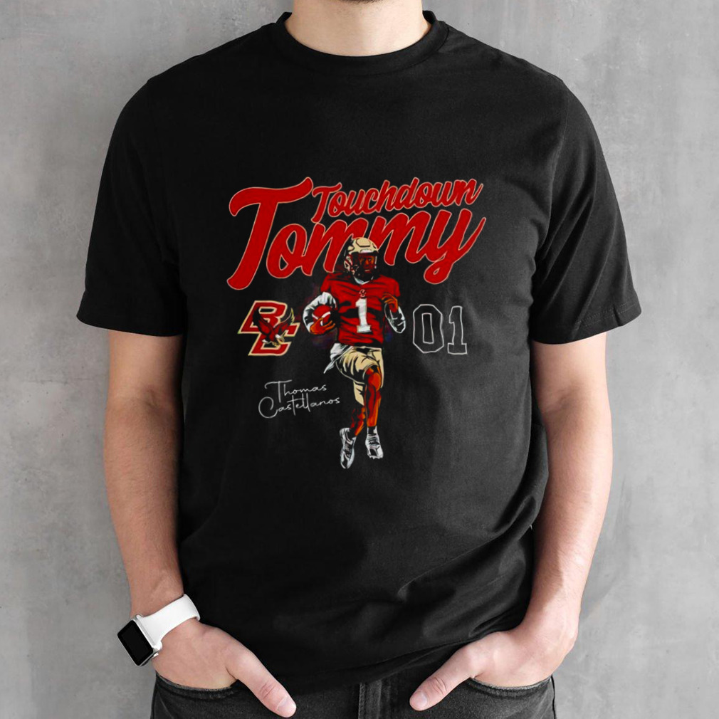 Boston College #01 Touchdown Tommy Castellanos Football shirt