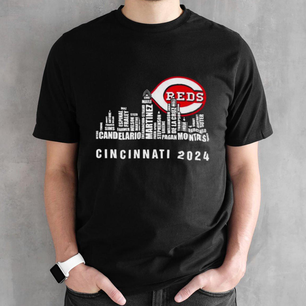 Cincinnati Red Skyline Players Name Cincinnati 2024 Shirt