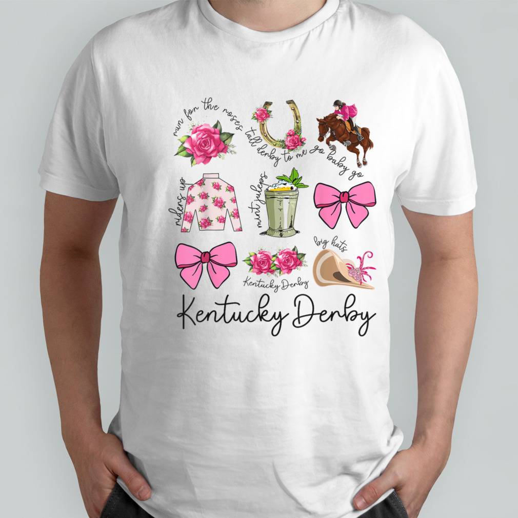 Womens Pink Coquette Bow Derby Day Horse Racing 2024 Derby T-Shirt