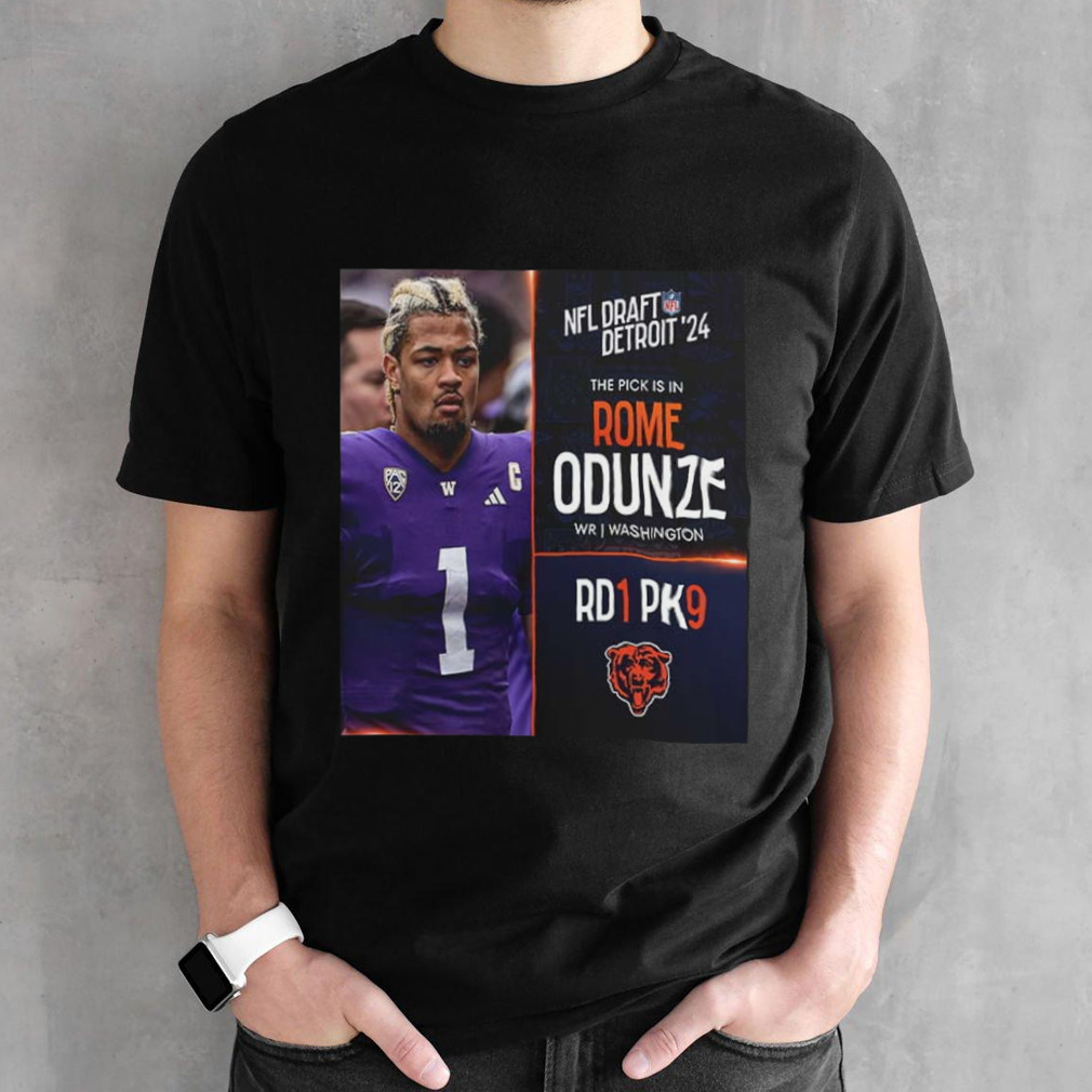 NFL Draft Detroit 24 The Pick Is In Rome Odunze Of Chicago Bears WR Washington Picks 9 Round 1 shirt