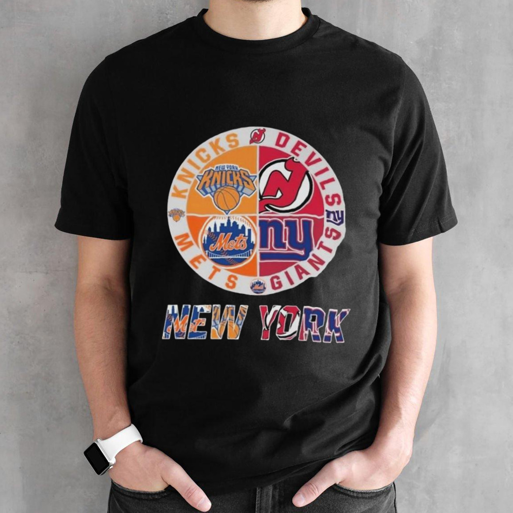 New York Knicks NY Giants New Jersey Devils Ny Mets Proud Fan 2024 Shirt