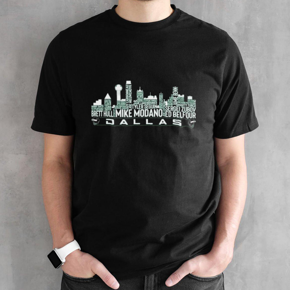 Dallas Stars Hockey Team All Time Legends Dallas City Skyline 2024 Shirt