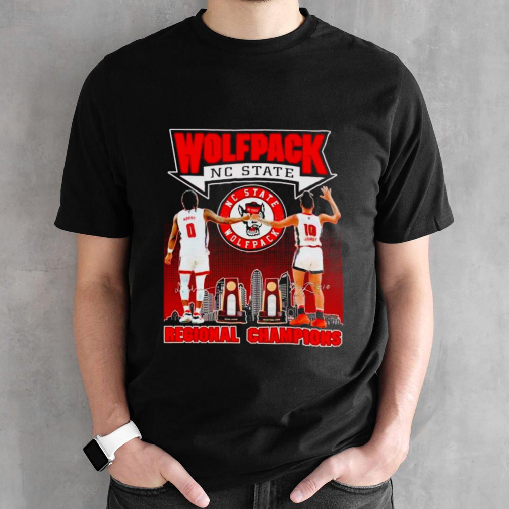 North Carolina State Wolfpack Regional Champions basketball skyline signatures shirt