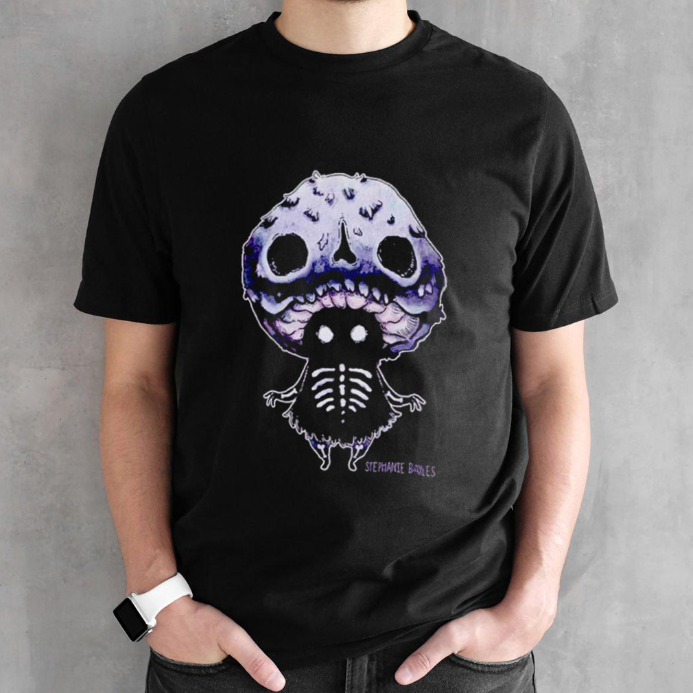 Skeleton mushroom creature shirt