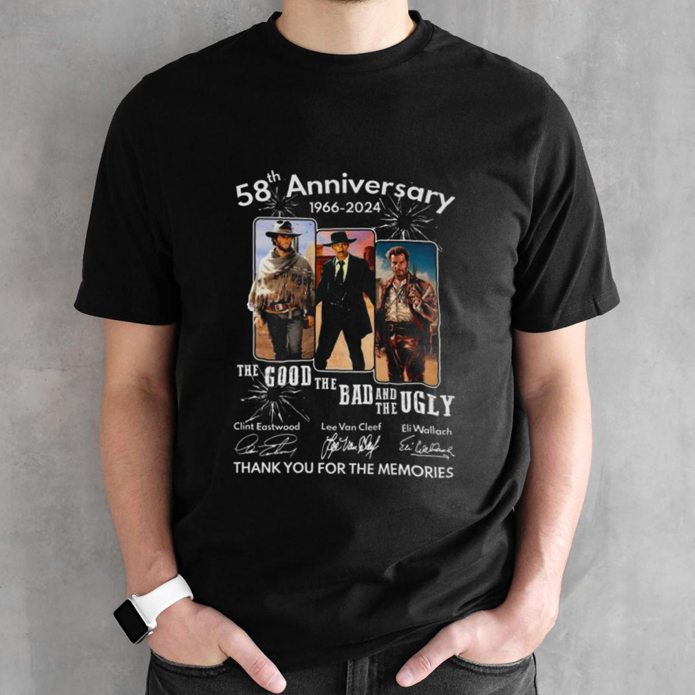 Clint Eastwood 58th Anniversary 1966-2024 The Good The Bad The Ugly Signatures Shirt