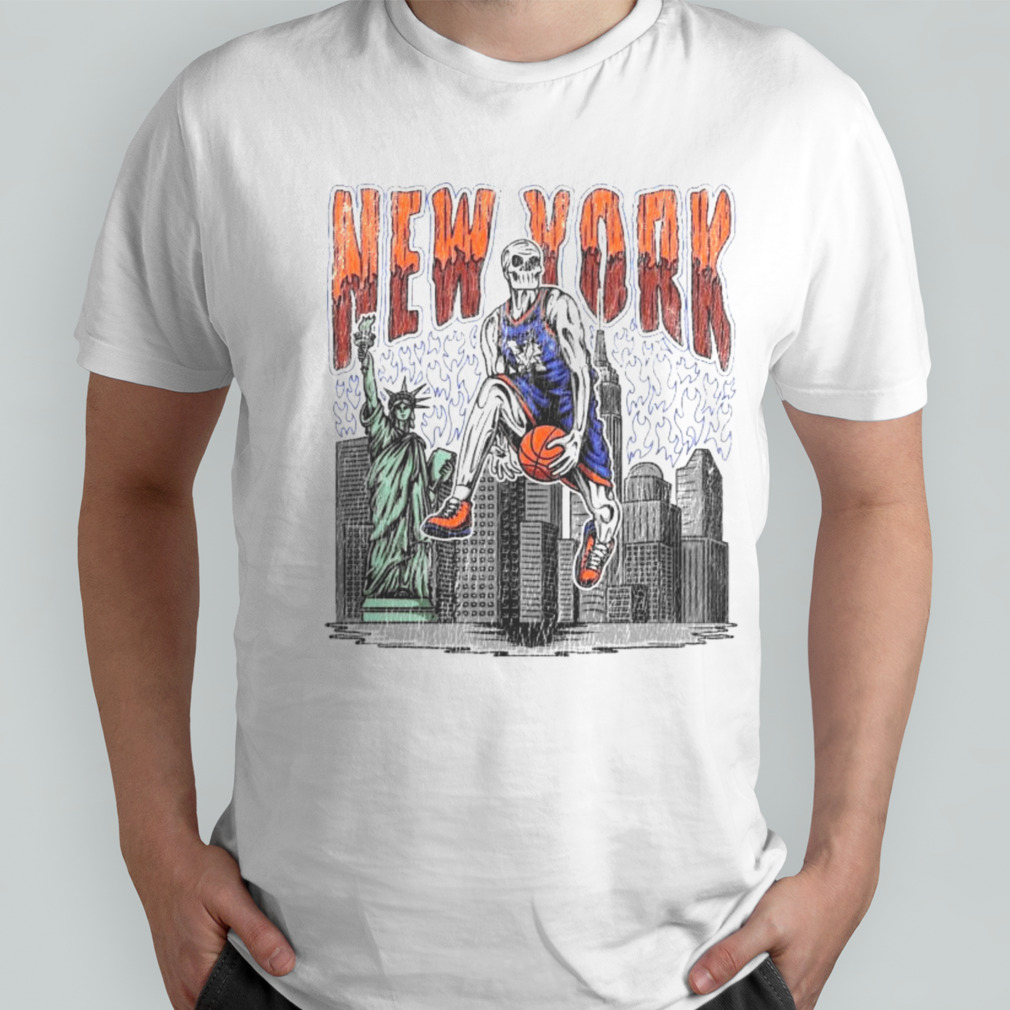 Dead Skeleton New York Knicks Basketball Shirt