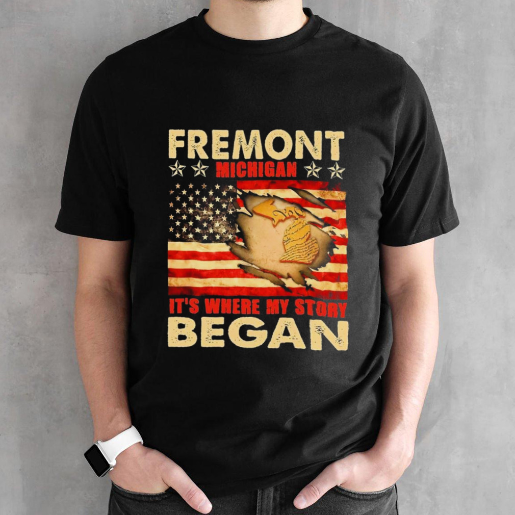 Fremont Michigan Usa Flag shirt