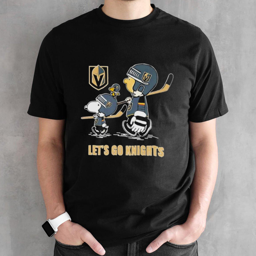 Peanuts Characters Walking Vegas Golden Knights Let’s Go Knights Shirt