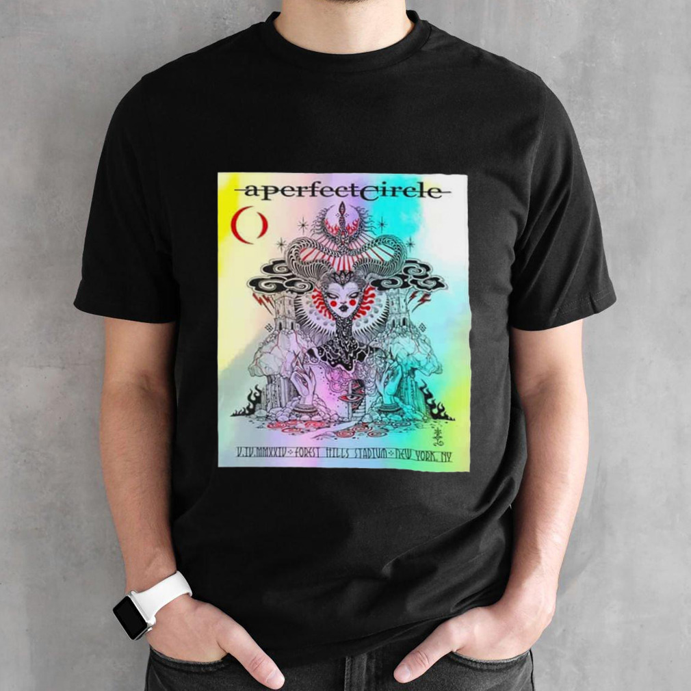 A Perfect Circle Show Rainbow Foil Forest Hills Goddess Forest Hills On V Iv Mmxxiv At Stadium New York Ny T-Shirt