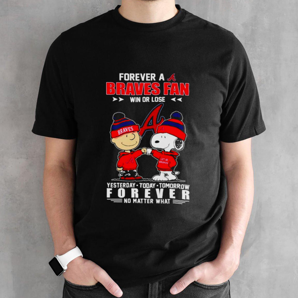 Charlie Brown and Snoopy forever a Braves fan win or lose shirt