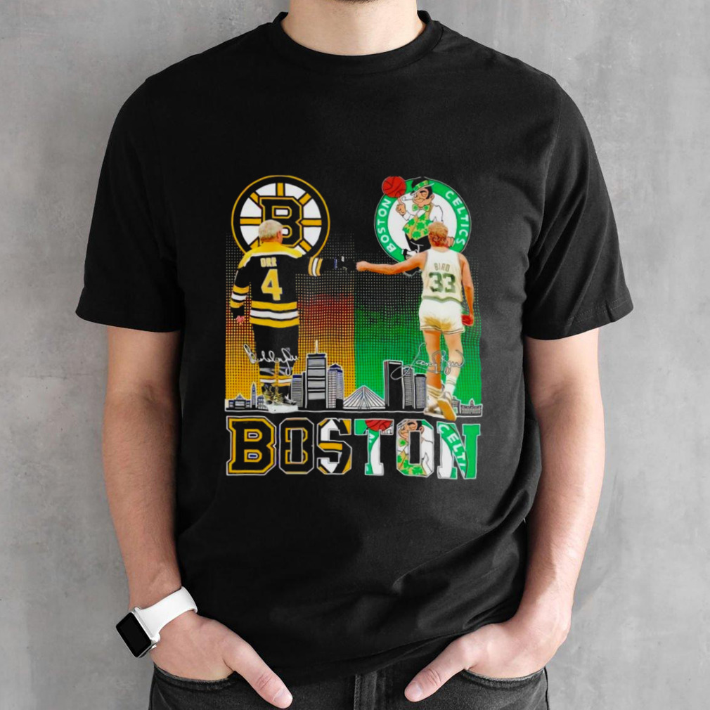 Boston Celtics Larry Bird Boston Bruins Bobby Orr The Legends Proud Fan Shirt