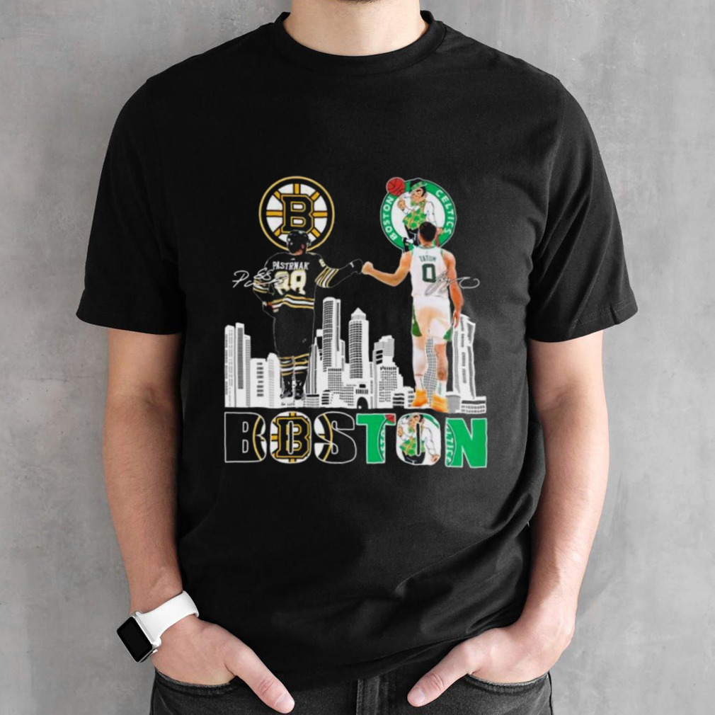 Boston Sports Teams David Pastrnak And Jayson Tatum Signatures Shirt