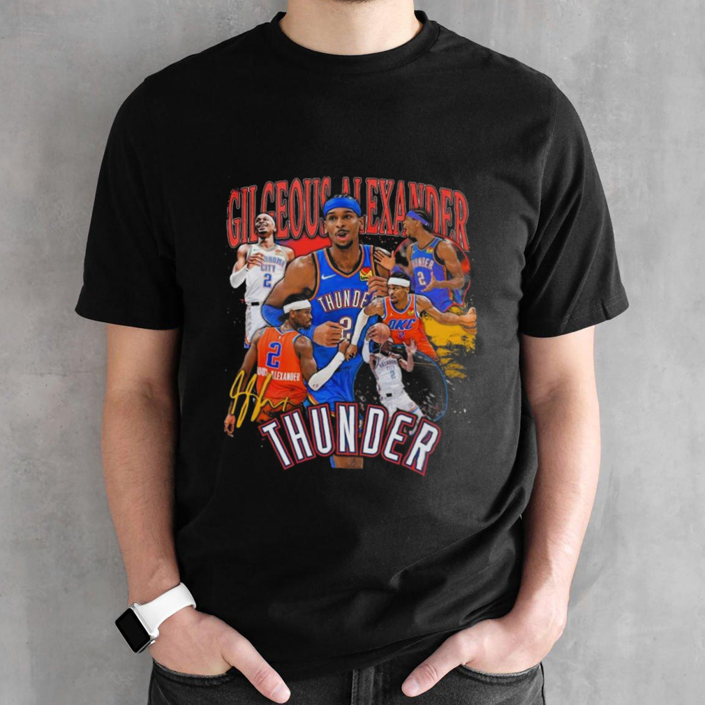 Jashai Gilgeous-alexander Oklahoma City Thunder Stadium Essentials Player Crossroads Signature 2024 T-shirt