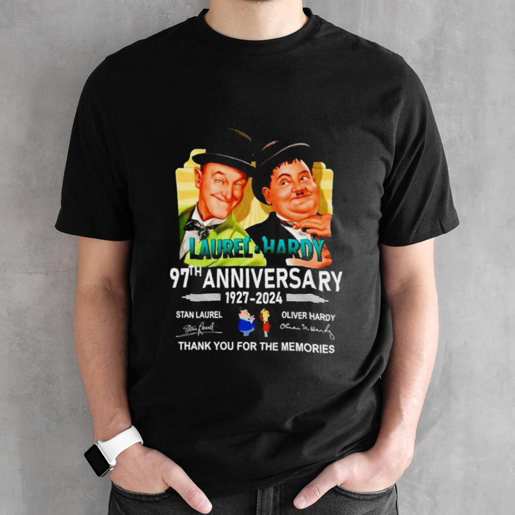 Laurel & Hardy 97th anniversary 1927-2024 thank you for the memories signatures shirt