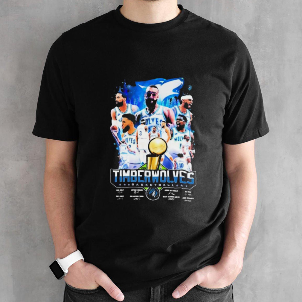 Minnesota Timberwolves 2024 NBA Basketball Team Signatures Shirt