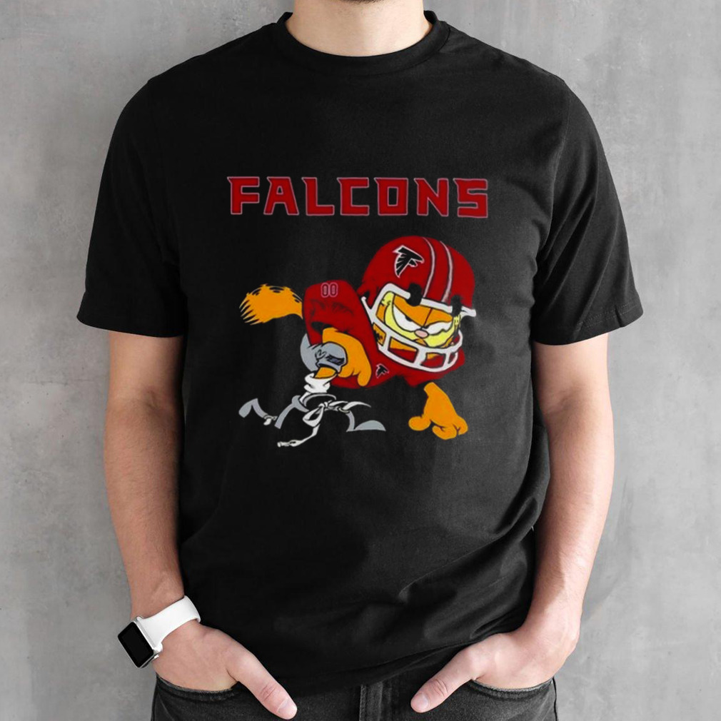 Atlanta Falcons Garfield Cat Grumpy Football Player 2024 T-shirt