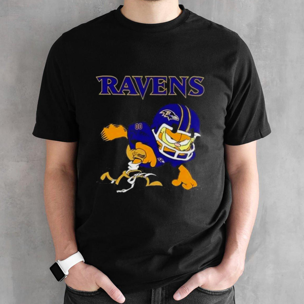 Baltimore Ravens Garfield Cat Grumpy Football Player shirt