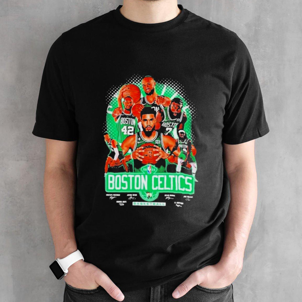 Boston Celtics 2024 NBA Basketball Team Signatures shirt