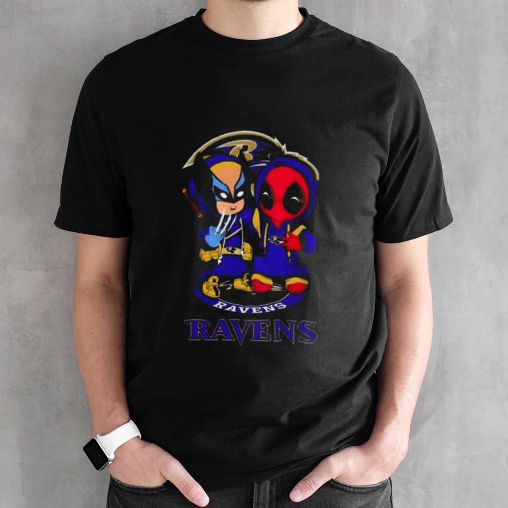 Friends Marvel Deadpool Wolverine Baltimore Ravens Shirt