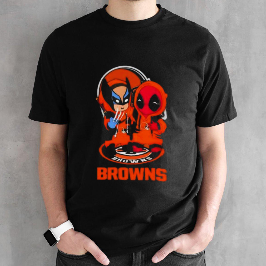 Friends Marvel Deadpool Wolverine Cleveland Browns Shirt