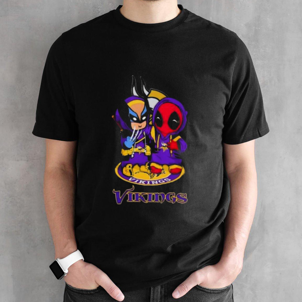 Friends Marvel Deadpool Wolverine Minnesota Vikings Shirt