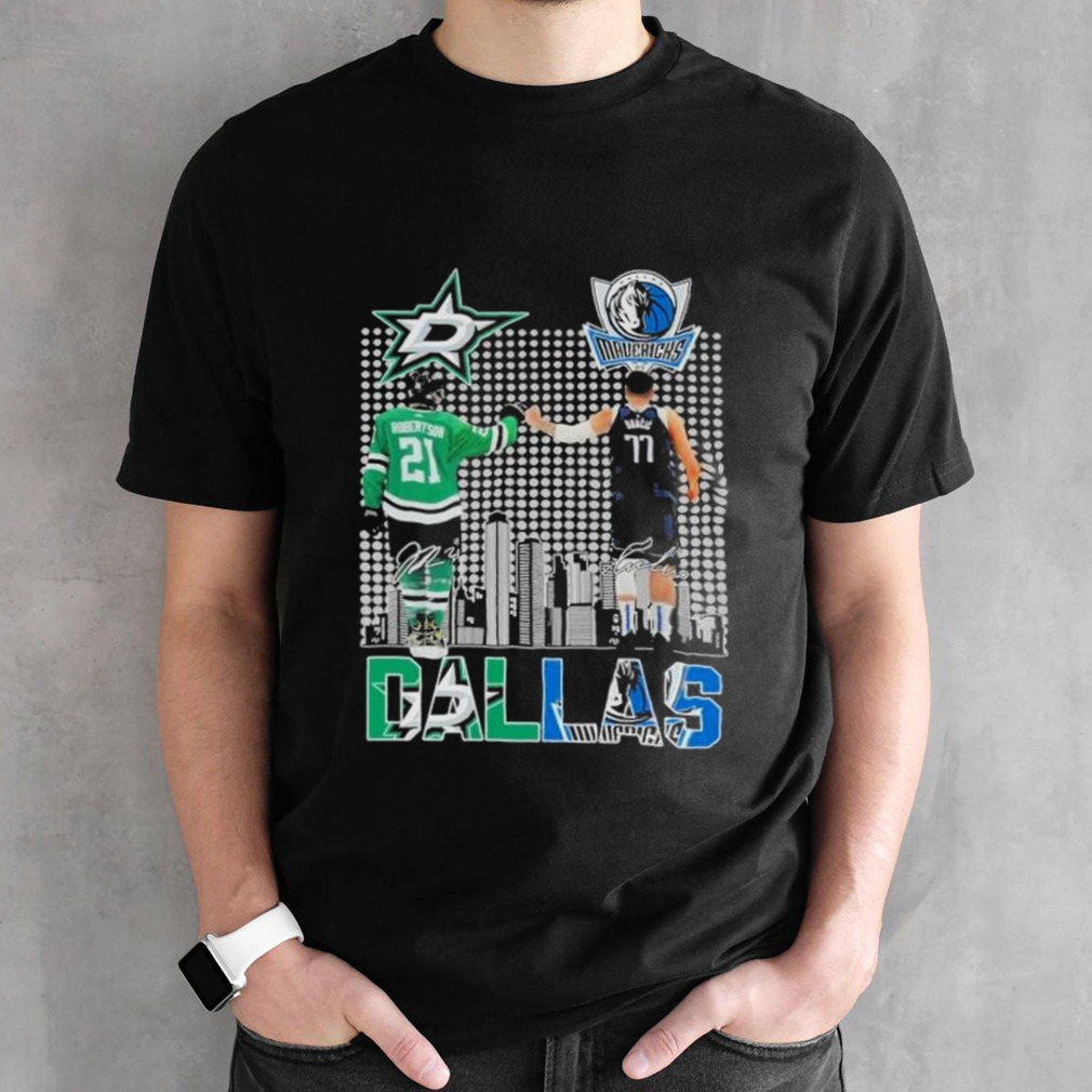 Dallas Stars Jason Robertson Dallas Mavericks The Legend Signatures Shirt