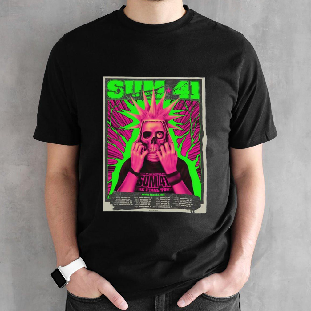 Sum 41 North America Tour 2024 Schedule Lists T-Shirt