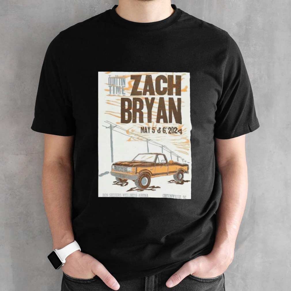 The Quittin Time Tour Zach Bryan May 5th And 6th 2024 Bon Secours Wellness Arena Green Ville SC T-Shirt