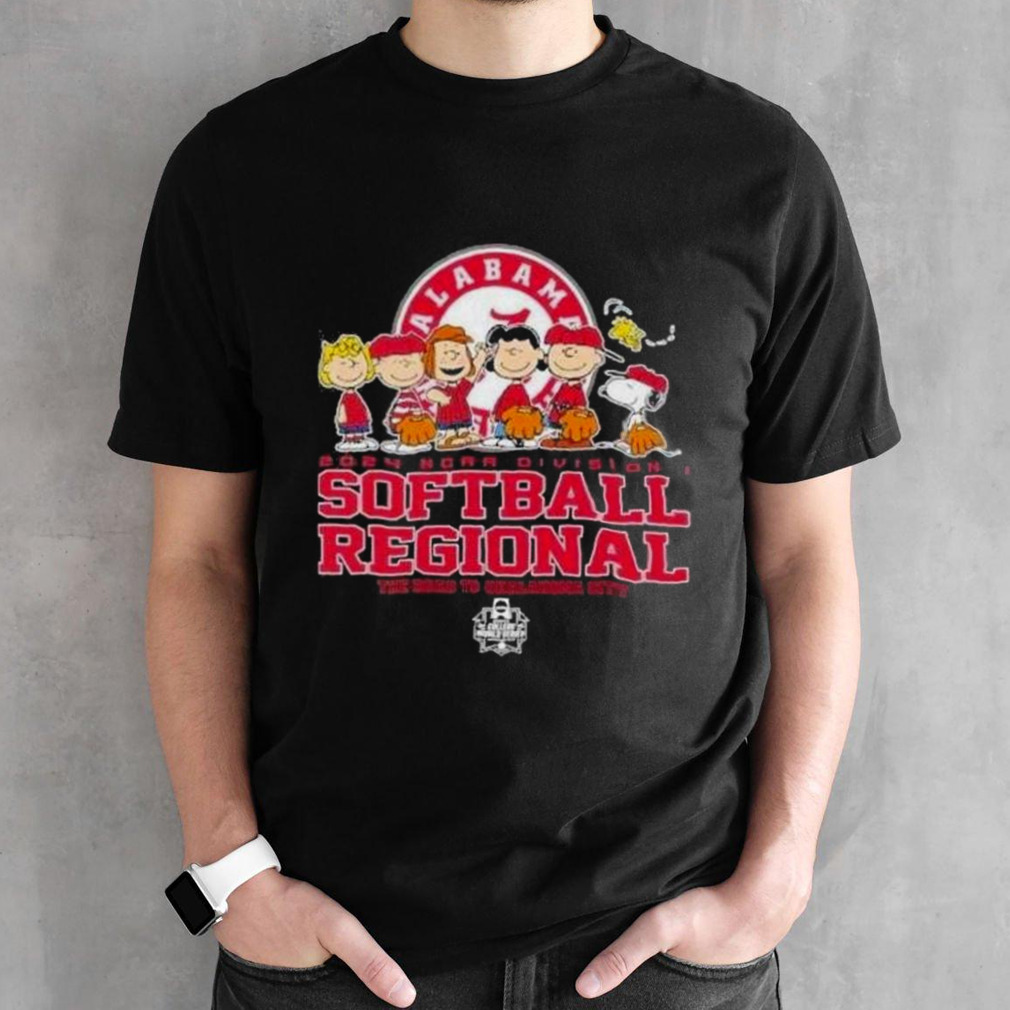 Peanuts Characters 2024 Ncaa Division I Softball Regional Alabama Logo Shirt