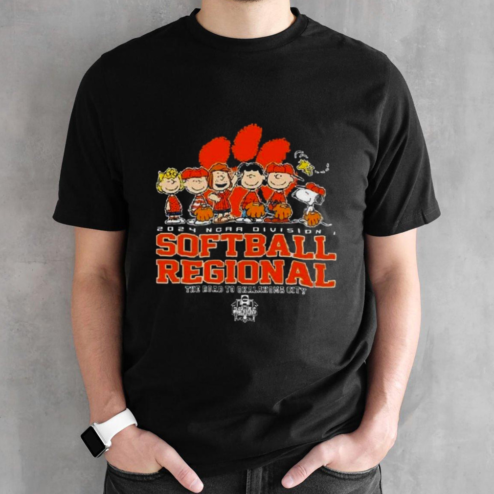 Peanuts Characters 2024 Ncaa Division I Softball Regional Clemson Tigers Shirt