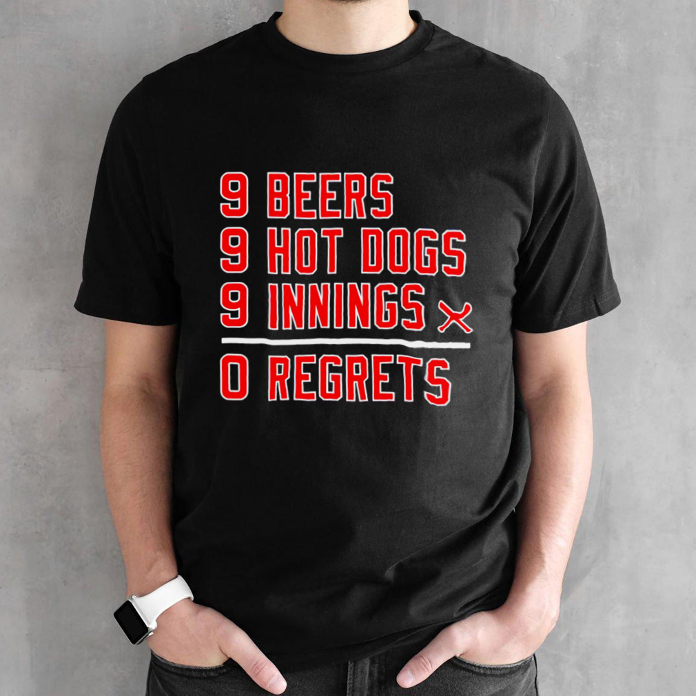 Chicago Cubs 9 beers 9 hot 9 dogs innings 0 regrets shirt