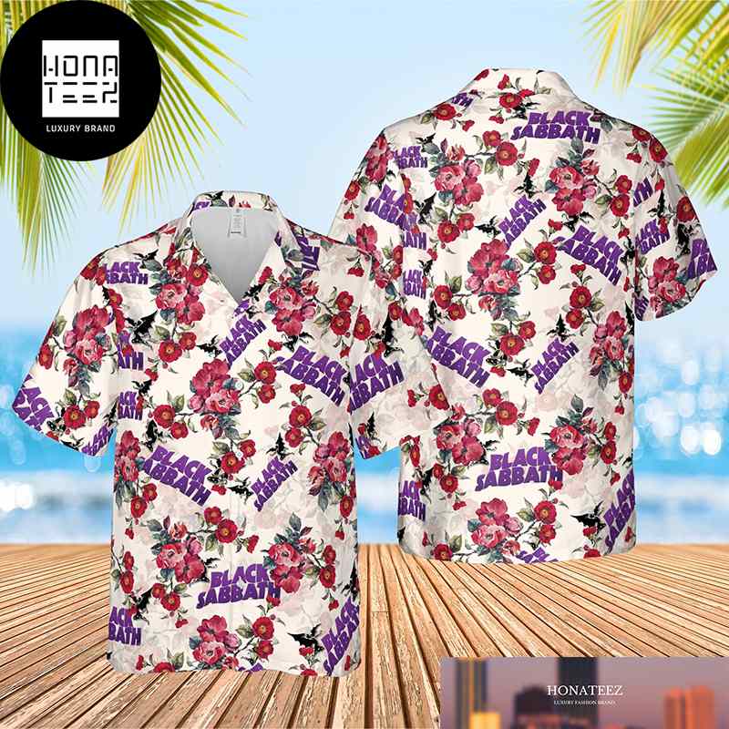 Black Sabbath Logo And Tropical Flowers 2024 Trendy Hawaiian Shirt