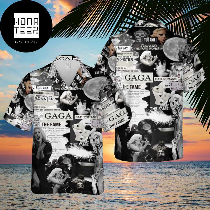 Lady Gaga The Fame Bad Romance Black And White Color 2024 Trending Hawaiian Shirt