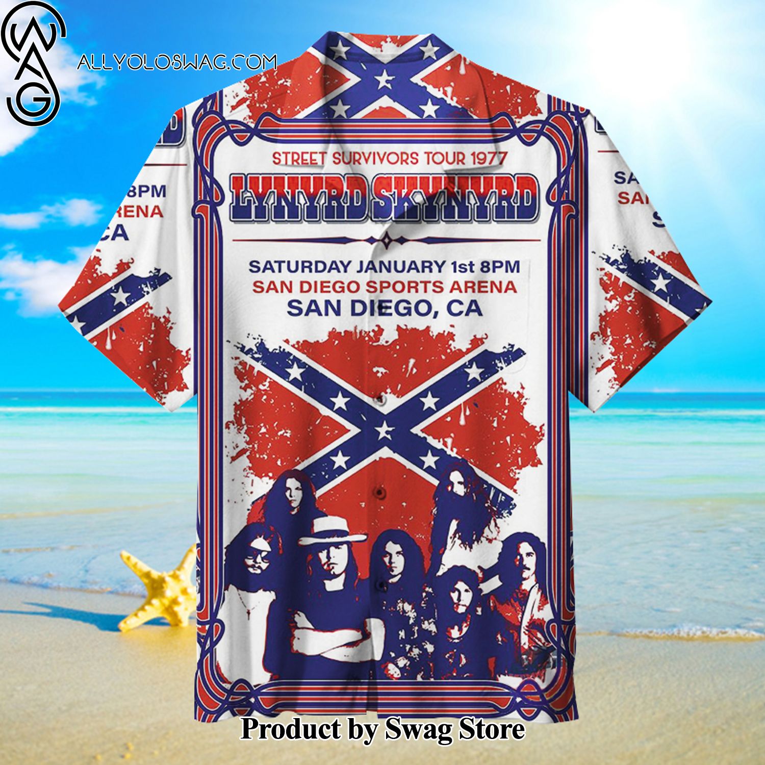 Lynyrd Skynyrd Abstract Pattern Hawaiian Shirt