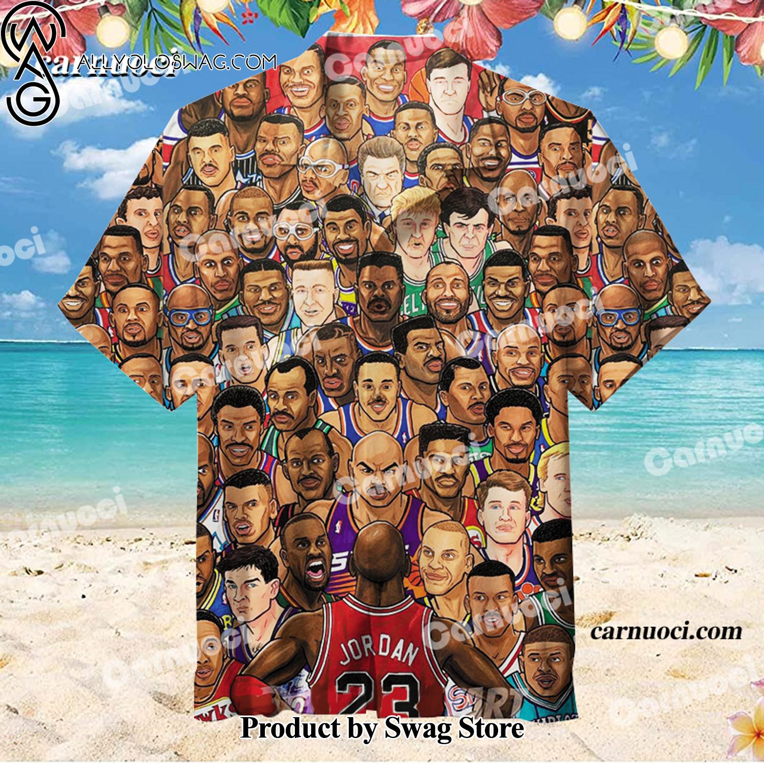 MJ vs NBA Tiki Bar Hawaiian Shirt