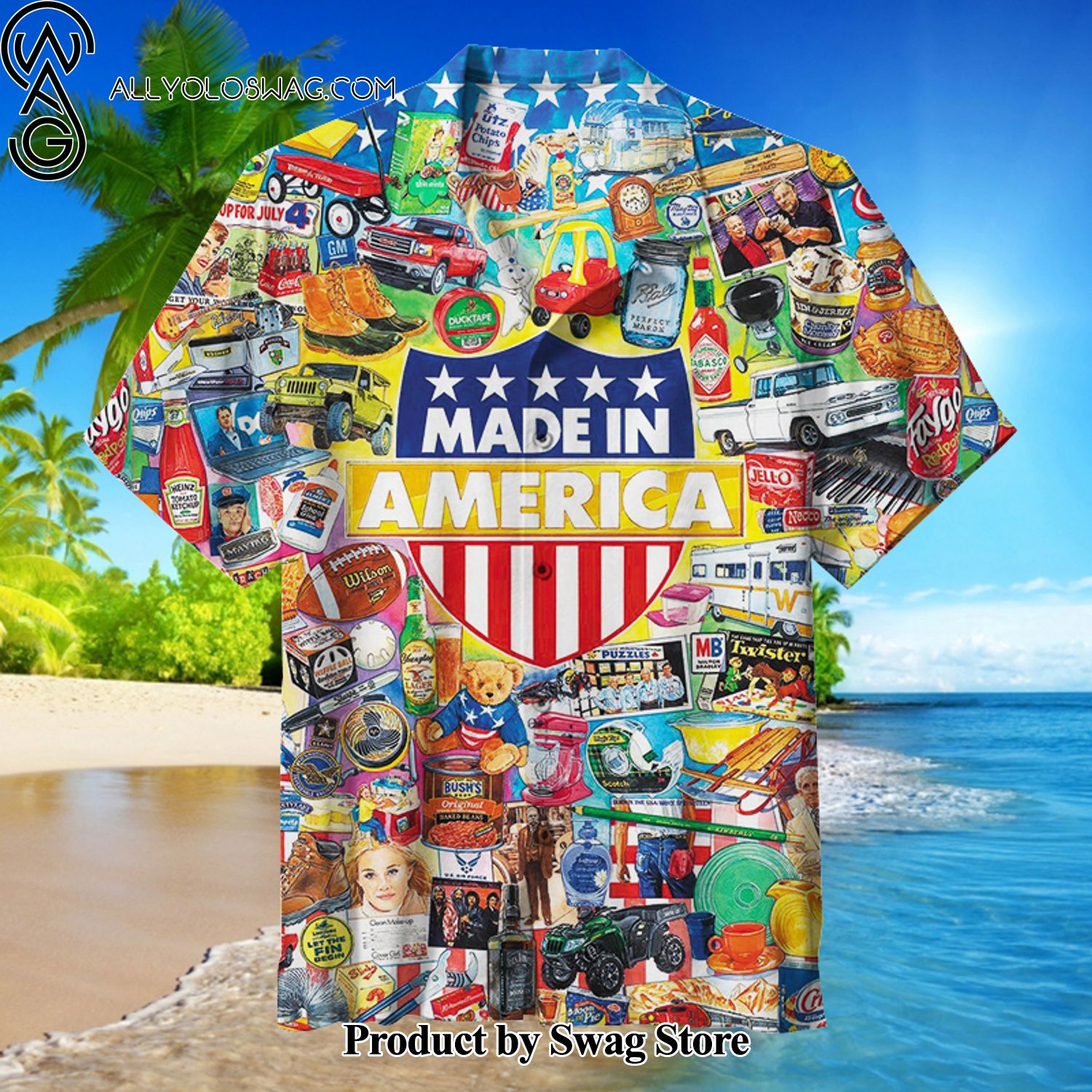 Made in America Surfer Style Hawaiian Shirt