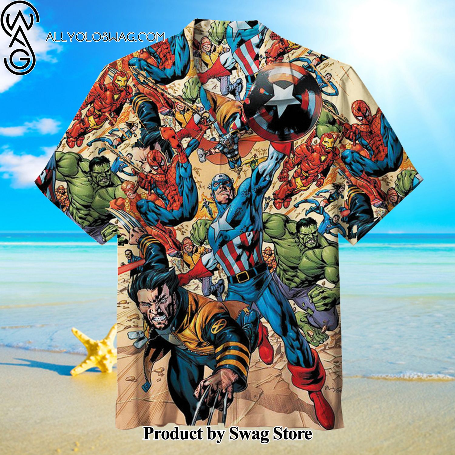 Marvel Superhero Linen Hawaiian Shirt