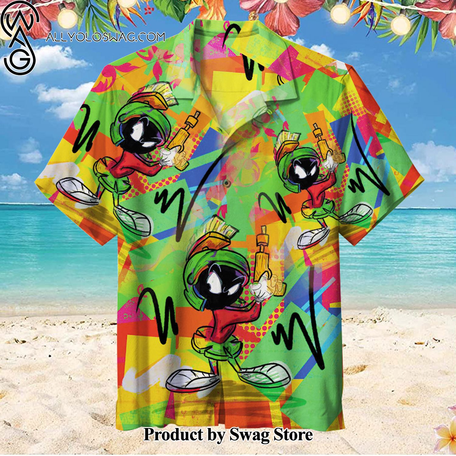 Marvin the Martian Comfortable Hawaiian Shirt