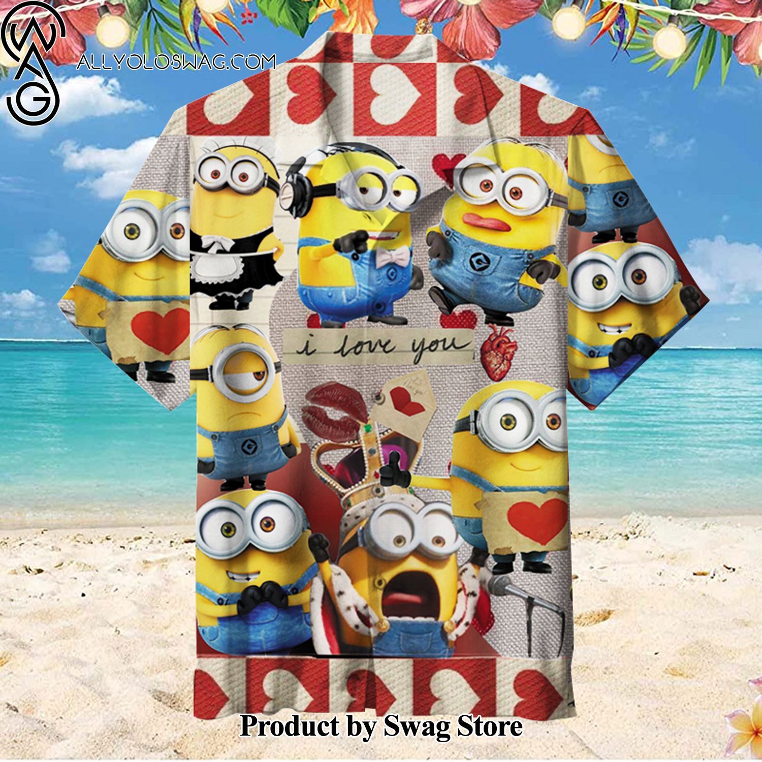 Minions Photographic Print Hawaiian Shirt