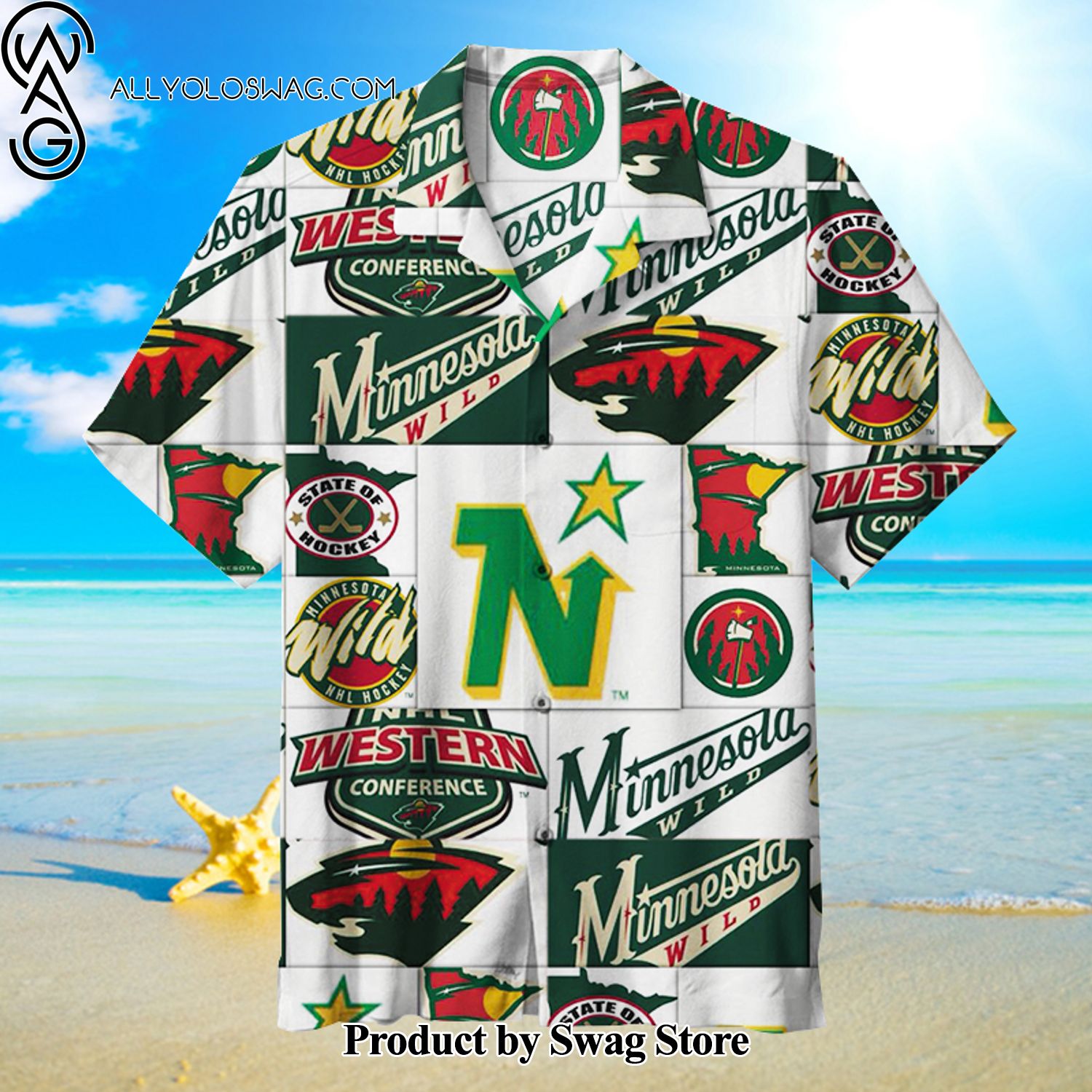 Minnesota North Stars Pastel Hawaiian Shirt