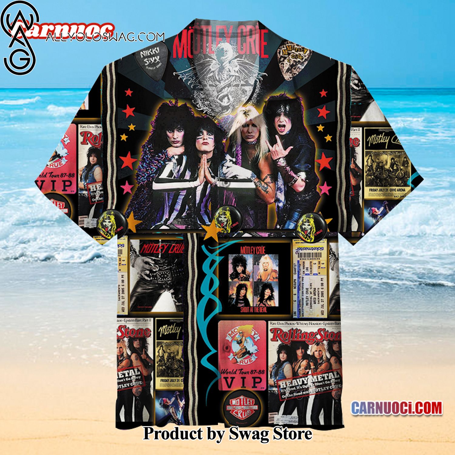 Motley Crue Honeymoon Hawaiian Shirt