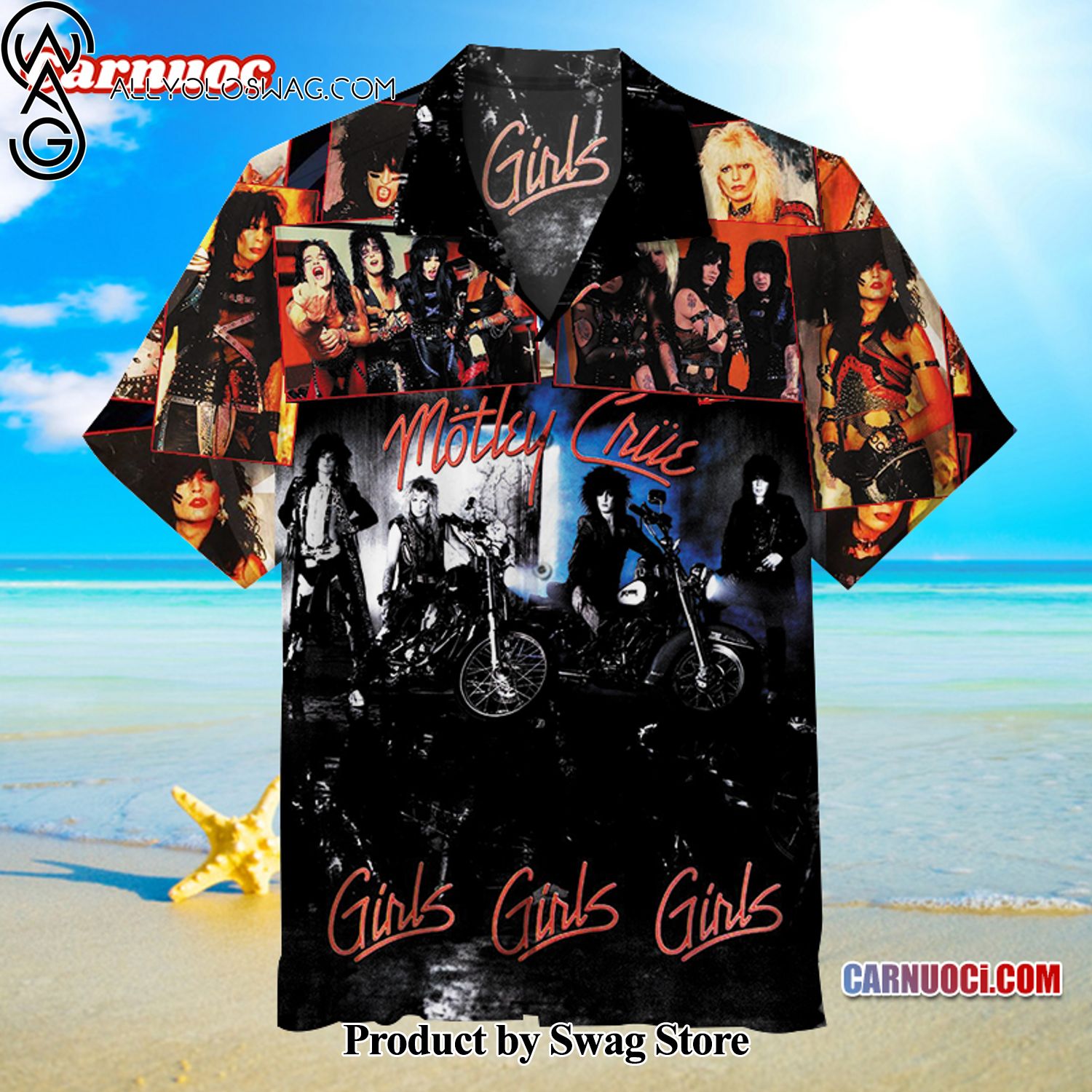 Motley Crue Pool Party Hawaiian Shirt