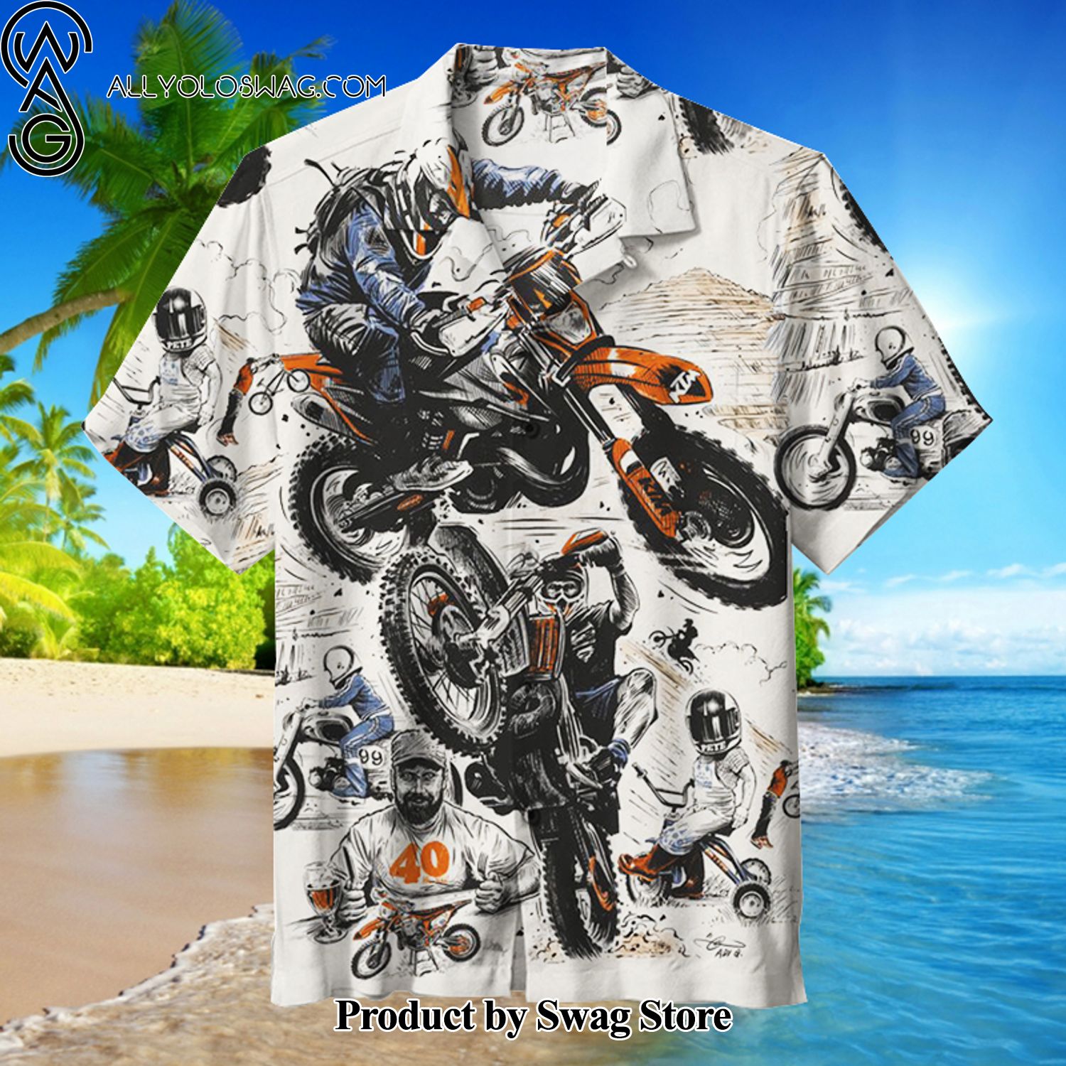 Motocross Sustainable Hawaiian Shirt