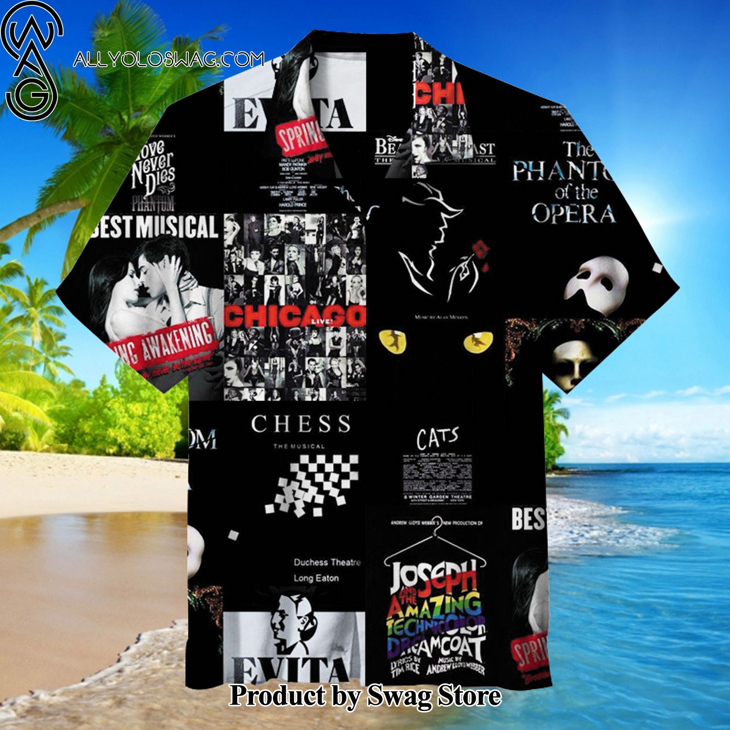 Musical Monochrome Hawaiian Shirt