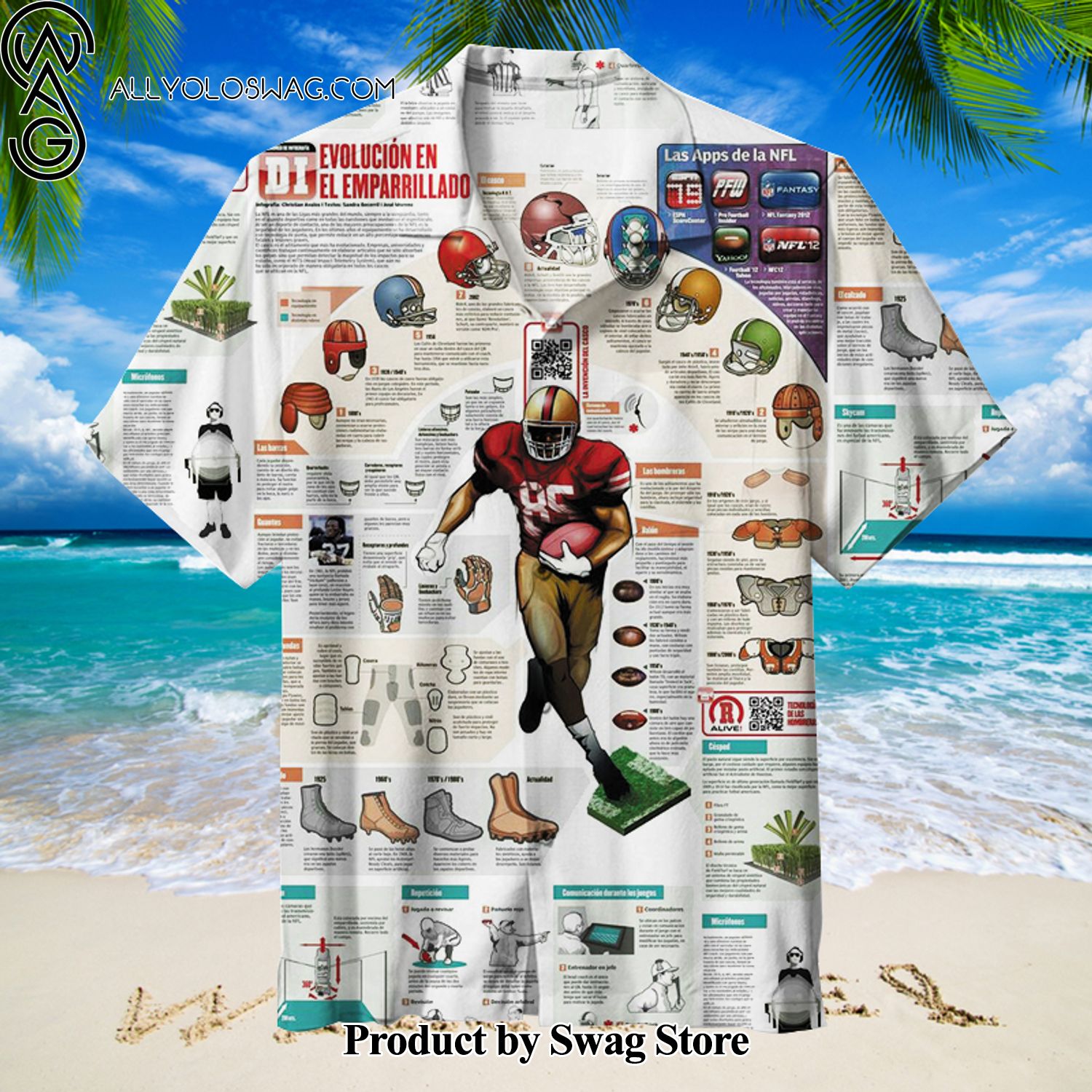 NFL Button-up Hawaiian Shirt