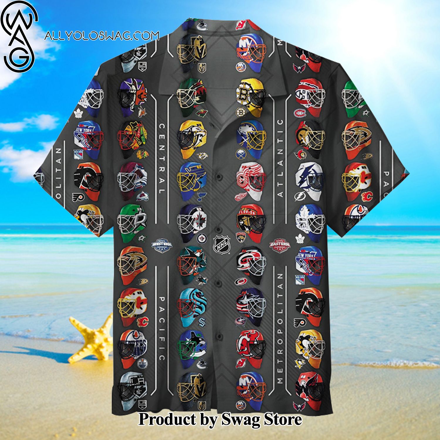 NHL Tie-Dye Hawaiian Shirt